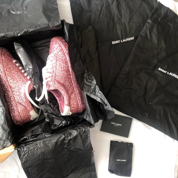 Saint Laurent pink glitter sneakers - Picture 5 of 8